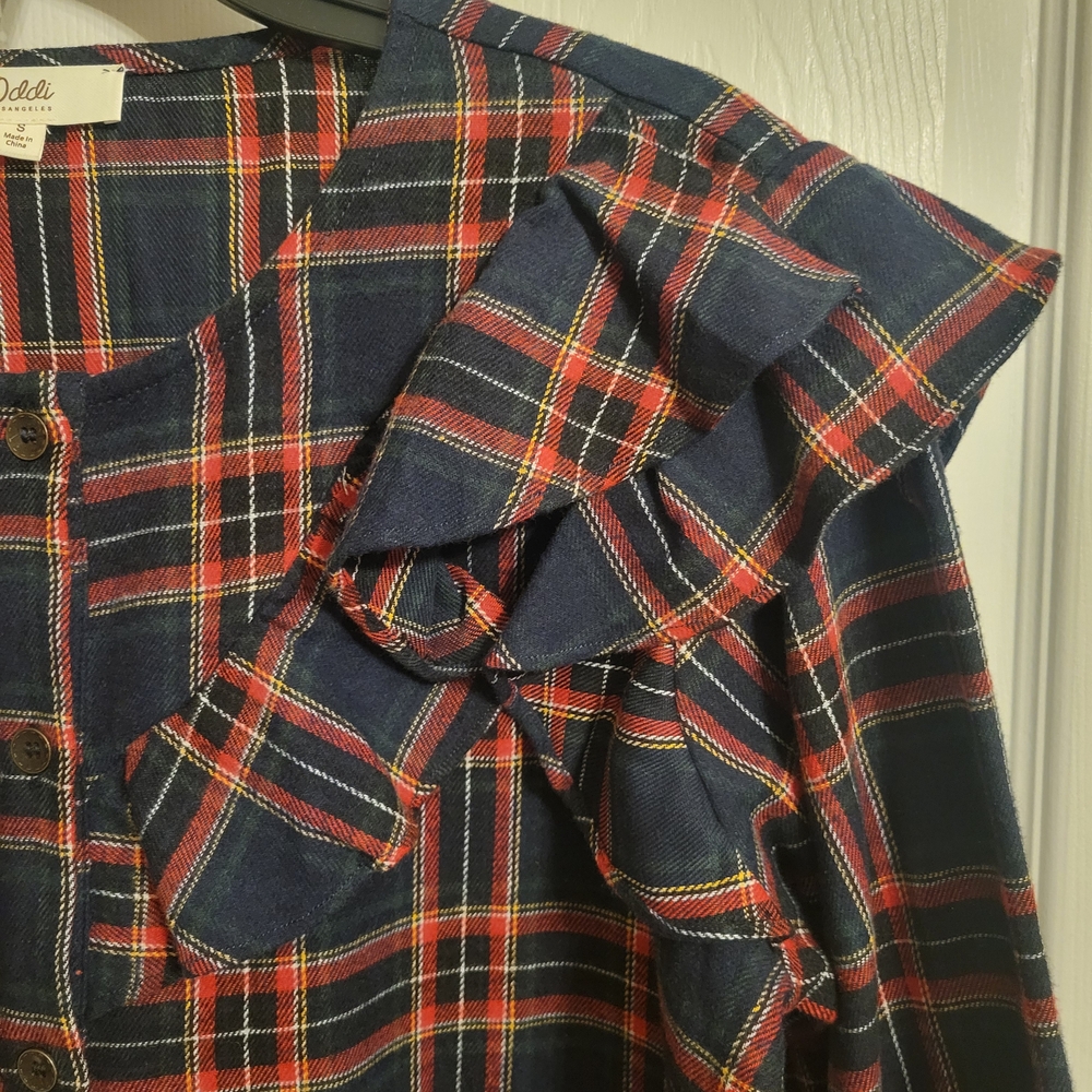 Oddi Red and Blue Plaid Blouse - Picture 3 of 8